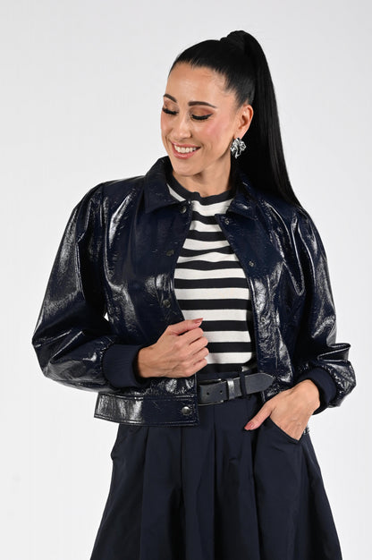 Veste Courte Effet Vinyle