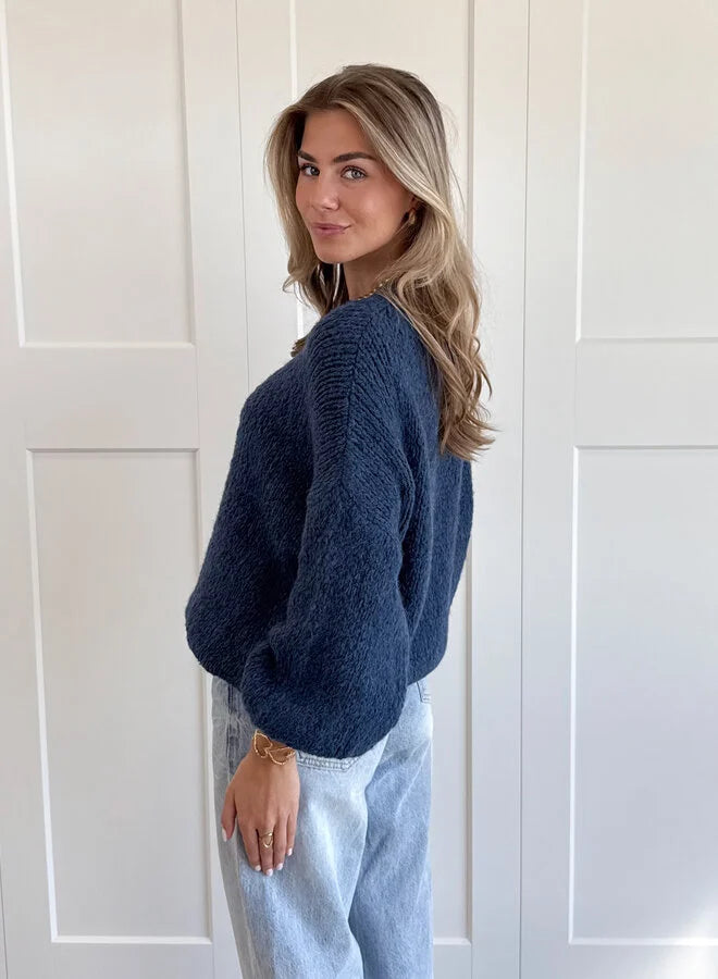 Pull en Maille à Manches Bouffantes
