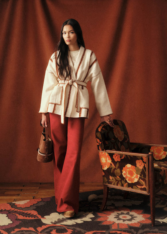 Veste Femme | Kimono Ceinturé En Coton Biologique | Style Décontracté Et Responsable