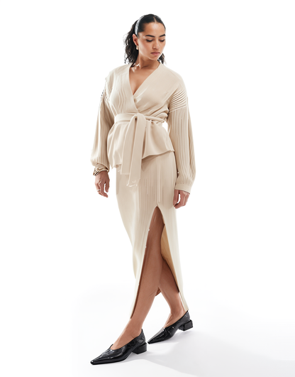 Gilet Femme | Maille Côtelée Douce | Ceinturé Et Confortable | Parfait Pour Un Look Cosy Chic