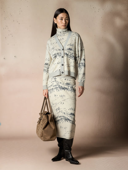 Cardigan Imprimé Paysage