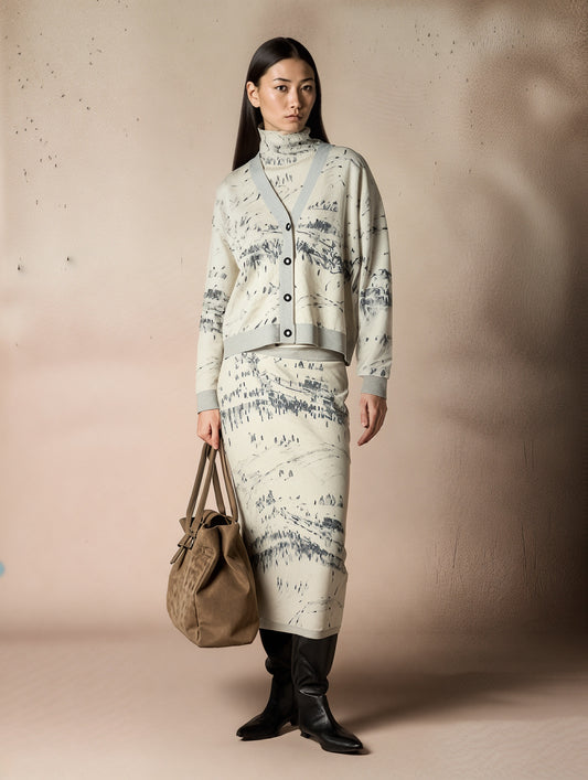 Cardigan Imprimé Paysage