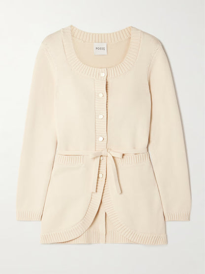 Cardigan Femme | Ceinturé Et Boutonné | Maille Viscose Douce | Idéal Pour Un Look Décontracté Et Élégant