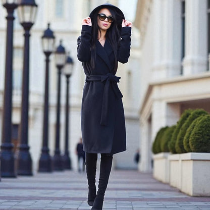 Manteau Femme En Laine Premium | Capuche Oversize | Doublure Complète | Élégant Et Chaleureux Pour l’Hiver