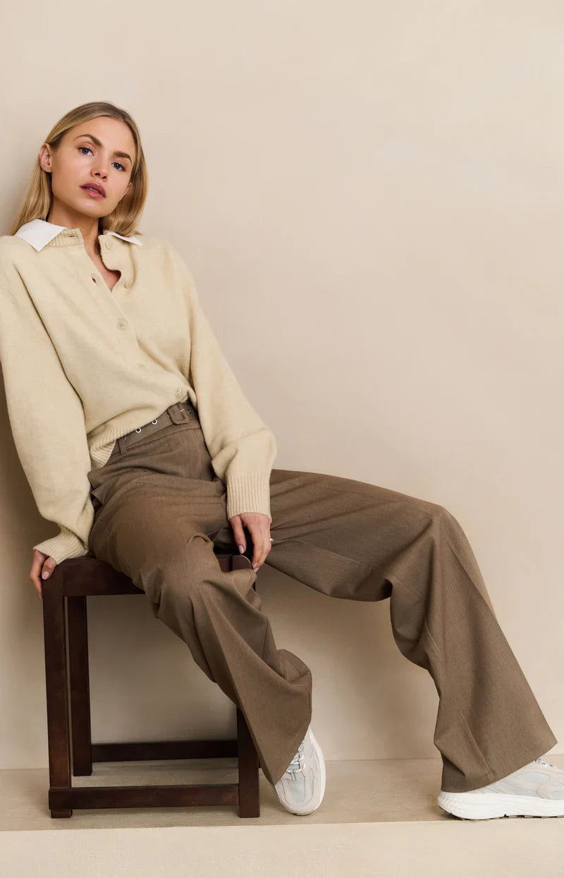 Pantalon Large Fluide Taille Haute