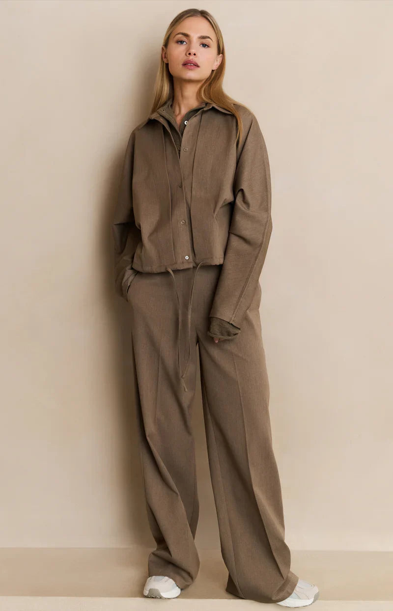 Pantalon Large Fluide Taille Haute