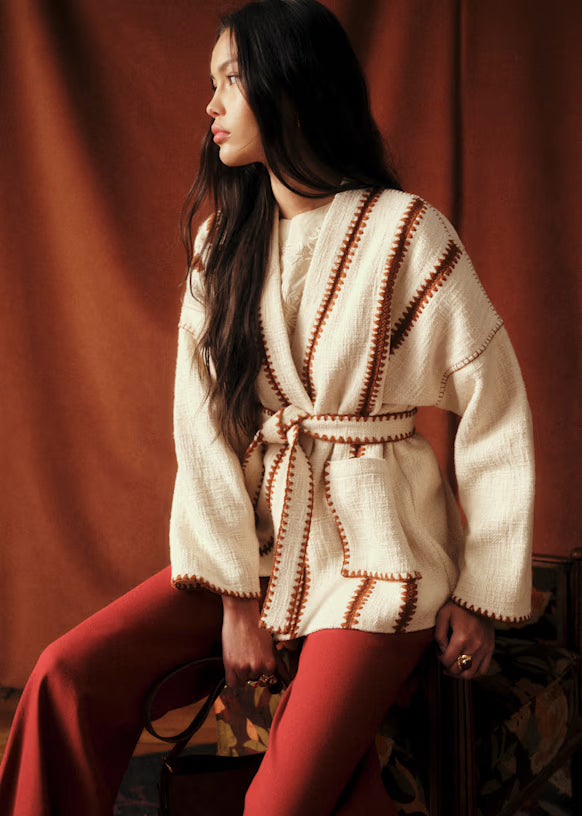 Veste Femme | Kimono Ceinturé En Coton Biologique | Style Décontracté Et Responsable