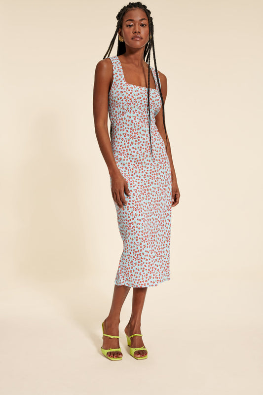 Robe Midi Imprimée Graphique | Moderne & Ajustée | Été & Looks Urbains | Coton Stretch